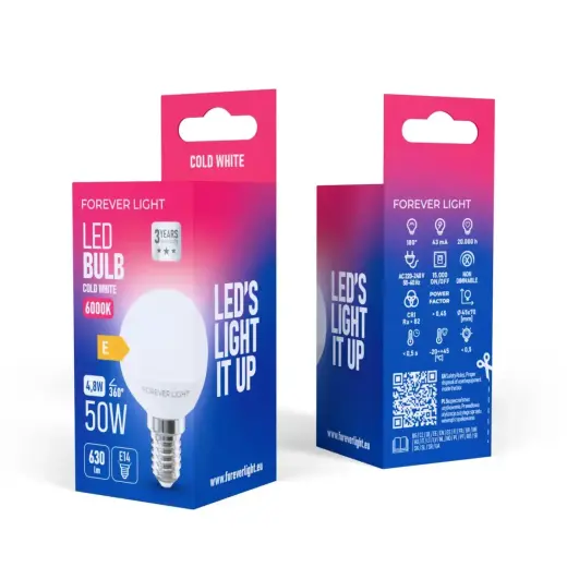 Forever Light LED Bulb E14 G45 4.8W 630lm 6000K class E Foto 3