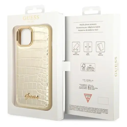 Guess GUHCP14MHGCRHD iPhone 14 Plus 6,7" złoty|gold hardcase Croco Collection Фото num