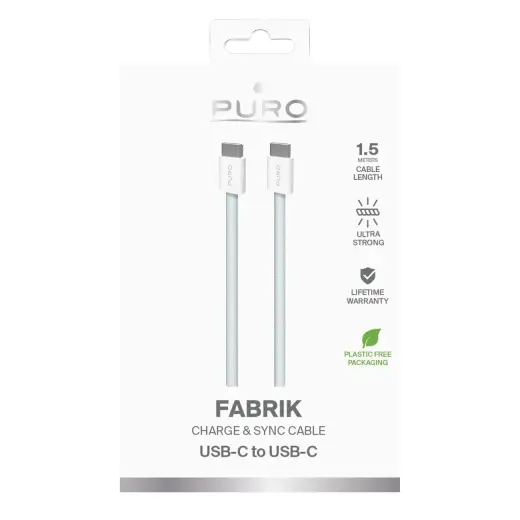Puro Fabrik провод для передачи данных и зарядки | USB-C на USB-C | 60W | 1.5м | синий Фото num