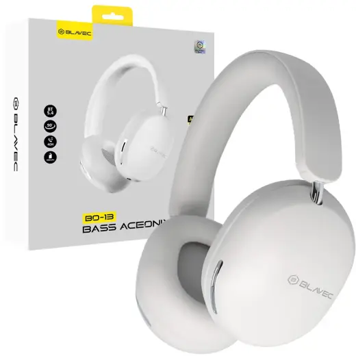 Blavec Over-ear Bluetooth Headphones BO-13 Bass Aceonix ANC (BO13-W) white Фото num