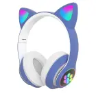 BLUETOOTH/LED HEADPHONES CAT EARS FOR CHILDREN BLUE Foto 1