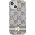 DKNY IML Checkered Mono Pattern & Printed Stripes MagSafe case for iPhone 15 | 14 | 13 - beige — Фото 3