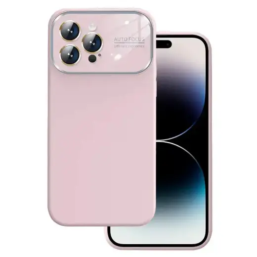 Soft Silicone Lens Case for Iphone 14 Pro light pink