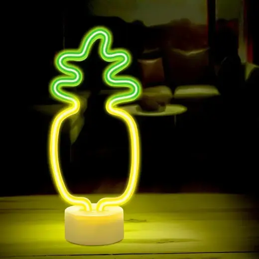 Neon LED on stand PINEAPPLE orange green USB-C FSC-12 Forever Light Foto 6