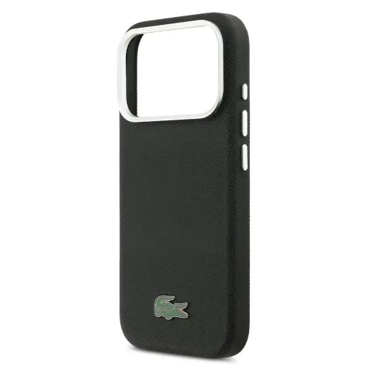 Lacoste Iconic Petit Pique Metal Logo MagSafe Case for iPhone 17 Pro Black Foto 4