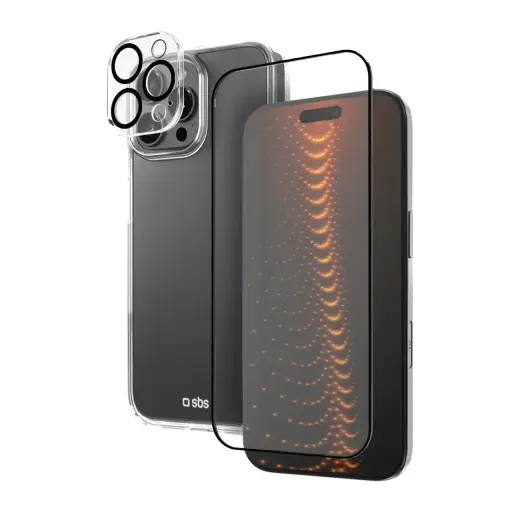 SBS set with D3O technology for iPhone 16 Pro Max - case + glass screen and camera protector - transparent Foto 1