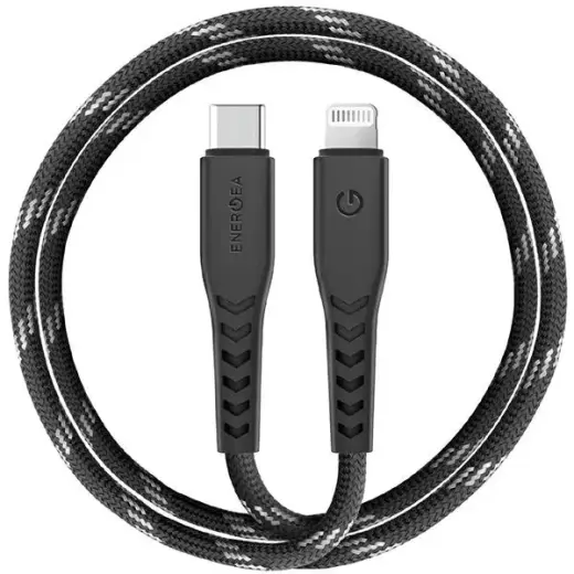 Energea Nyloflex провод для передачи данных и зарядки | MFI | USB-C на Lightning | 15W | 1.5m | черный Фото num