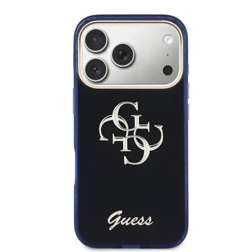 Guess IML 4G Script Metal Logo Case for iPhone 17 Pro Max Blue Foto 2
