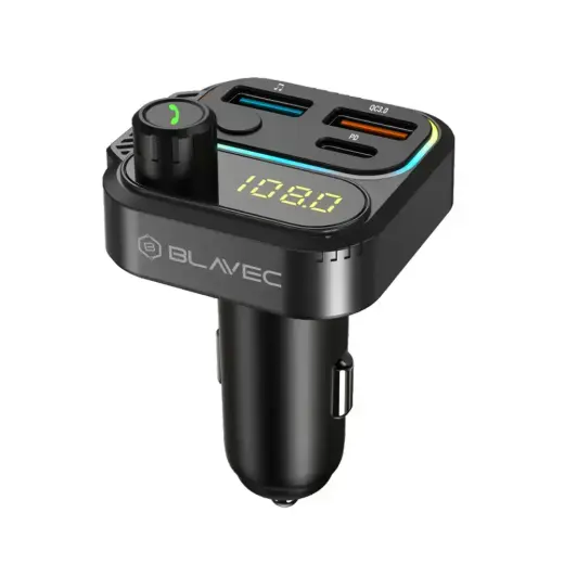 Blavec FM Transmitter Flash TR-01 MP3, Bluetooth - 2xUSB + Type C - PD 36W QC3.0 18W (TFMFTR01-B) black Фото num