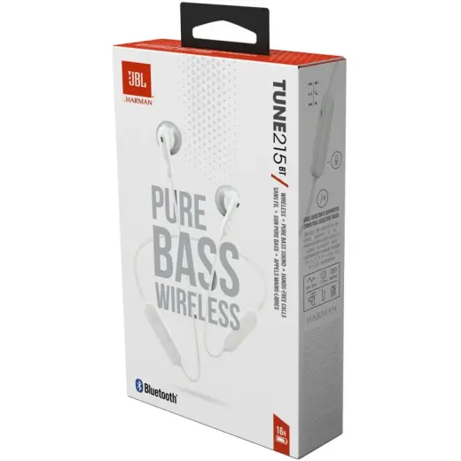 JBL Tune 215BT In-Ear Wireless Headphones - White Foto 6