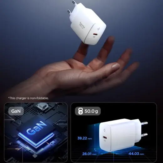 SPIGEN ESSENTIAL EE201EU tīkla lādētājs | 20W | balts Foto 3