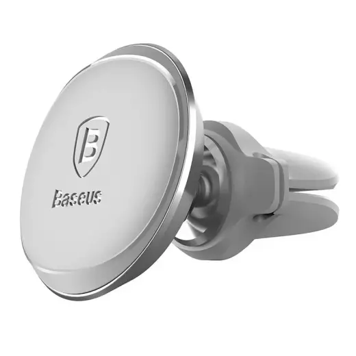 Magnetic Air Vent Car Mount Holder Baseus with cable clip (silver) Photo