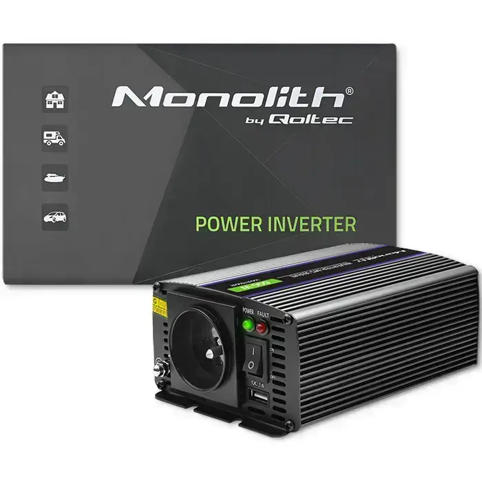 Qoltec Monolith voltage converter 600 MS Wave | 12V to 230V | 300/600W| USB Foto 15