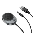 Wireless car receiver Hoco AUX Bluetooth with cable Jack 3,5 mm E150 metal gray Foto 2