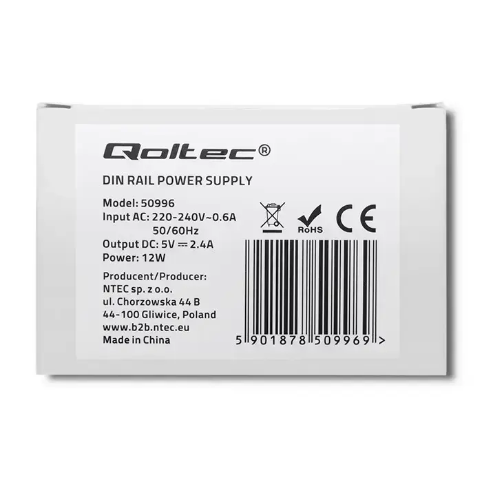 Qoltec DIN rail power supply | 12W | 5V | 2.4A Foto 8