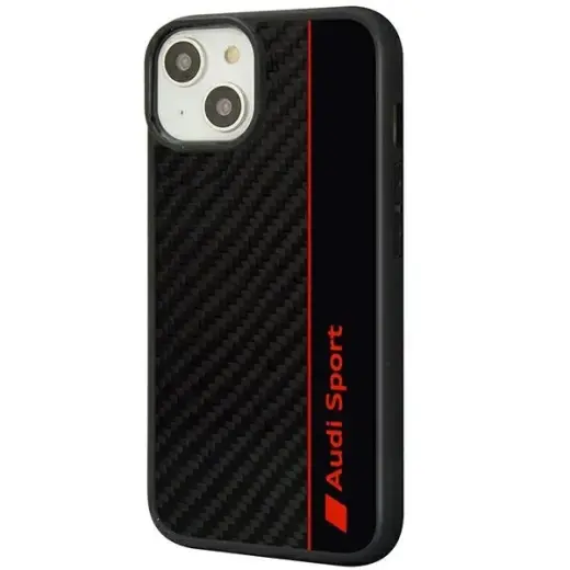 Audi Carbon Fiber Stripe iPhone 14 | 15 | 13 6.1" czarny|black hardcase AUS-TPUPCIP14-R8|D1-BK Photo