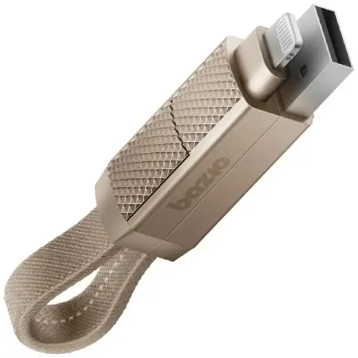 Cable Bazic GoCharge Alucable 4in1 (USB-A|USB-C - USB-C|Lightning) 15cm 60W 3A PD Fast Charge gold