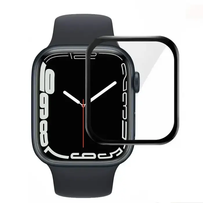 Fusion aizsargstikls priekš Apple Watch Series 7/8/9 (45 mm) | melns