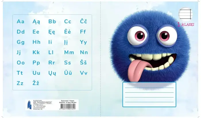 Burtnīca TECHNOINFORM, A5 formāts, 12 lapas, 80 g/m2, līniju, 1. klasei Foto 3