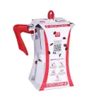Pedrini Coffee Maker polished Aluminum 6 Cups silver red (9084-0) (90840) Foto 2