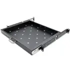 Qoltec Solid steel mount shelf with handle for RACK | 600*600 | Pull-out | Black Foto 7