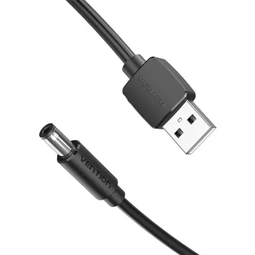 Power Cable USB 2.0 to DC 5.5mm Barrel Jack 5V Vention CEYBF 1m (black) Photo