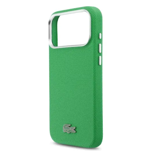 Lacoste Iconic Petit Pique Metal Logo MagSafe Case for iPhone 17 Pro Max Green Foto 4