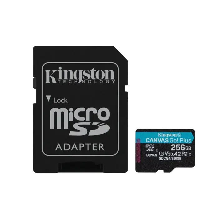 Kingston memory card 256GB microSDXC Canvas Go Plus Gen4 200MB/s A2 U3 V30 + adapter Фото num