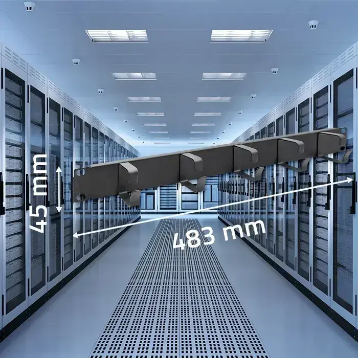 Qoltec Solid Steel Cable Organizer for 19" racks | 1U Foto 5