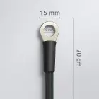 Qoltec Battery cable with connector terminals | Cable with eyelet | 20 cm | Black  Foto 3