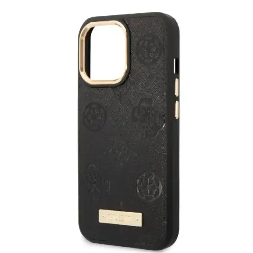 Guess GUHMP13LSAPSTK iPhone 13 Pro | 13 6,1" czarny|black hardcase Peony Logo Plate MagSafe Фото num