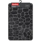 Bathroom mat 50x80 cm, dark grey stone pattern — Photo 1