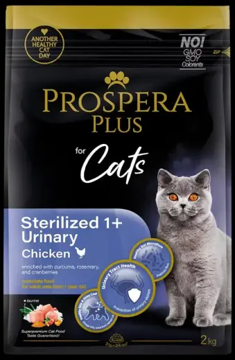 Barība kaķiem – Prospera Plus Sterilized 1+ Chicken Urinary, 2 kg