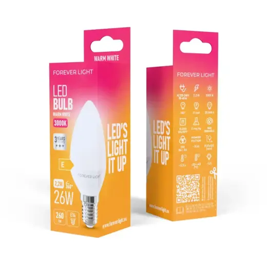 Forever Light LED Bulb E14 C37 2.2W 260lm 3000K class E Foto 6