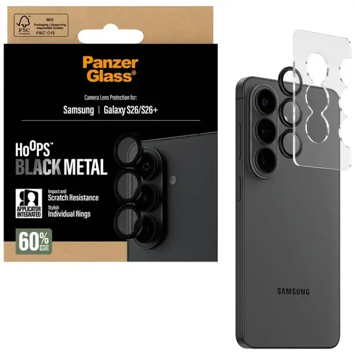 Tempered glass for camera lens PanzerGlass Hoops Lens Protector for Samsung Galaxy S26 / S26+ black Foto 4