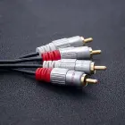 Qoltec Cable 2xRCA male / 2xRCA male | 2m | Black Photo