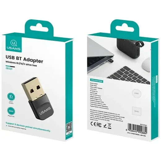 Adapter USB Bluetooth USAMS ZB321 5.1    czarny Фото num