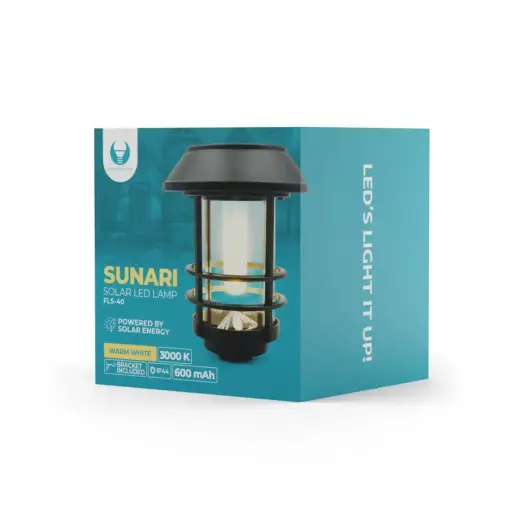 Forever Light Solar LED lamp lantern SUNARI FLS-40 black Фото num