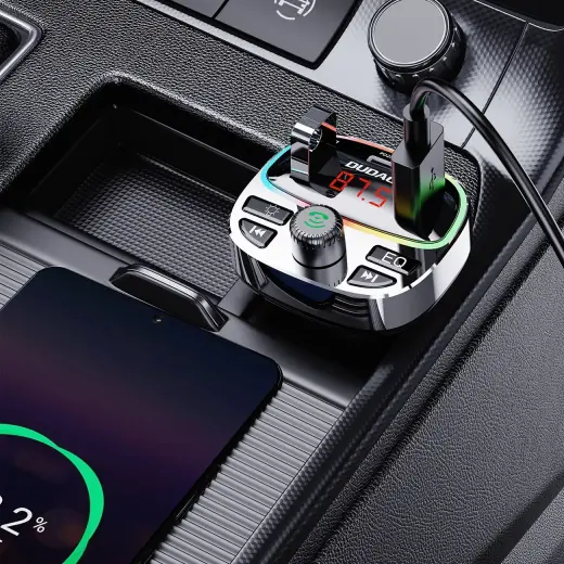 Dudao R2PRO+ Transmitter with PD25W Bluetooth 5.3 RGB Charging Ports - Black and Silver Фото num