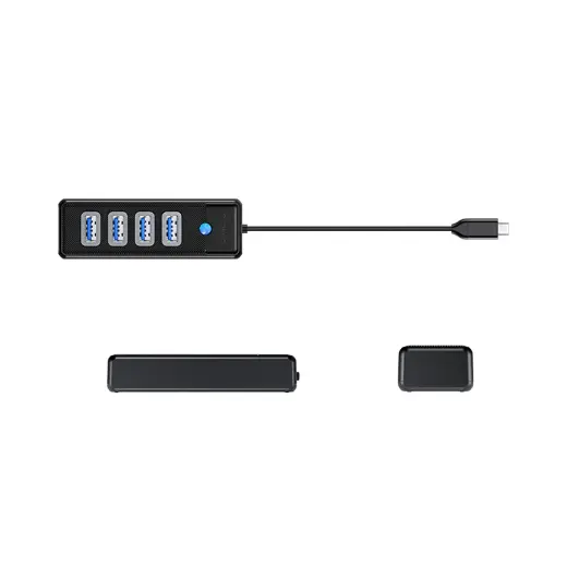 Orico PW4U-C3 USB-C | 4x USB-A 3.0 Hub - Black Фото num