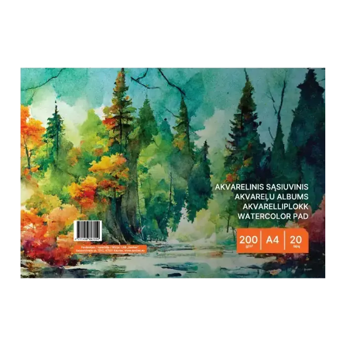 Akvareļa papīrs, A4, 200g 20lpp Foto 2