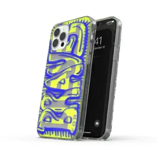 Diesel Snap Case Clear AOP iPhone 12 ProMax niebiesko-limonkowy/blue-lime 42565