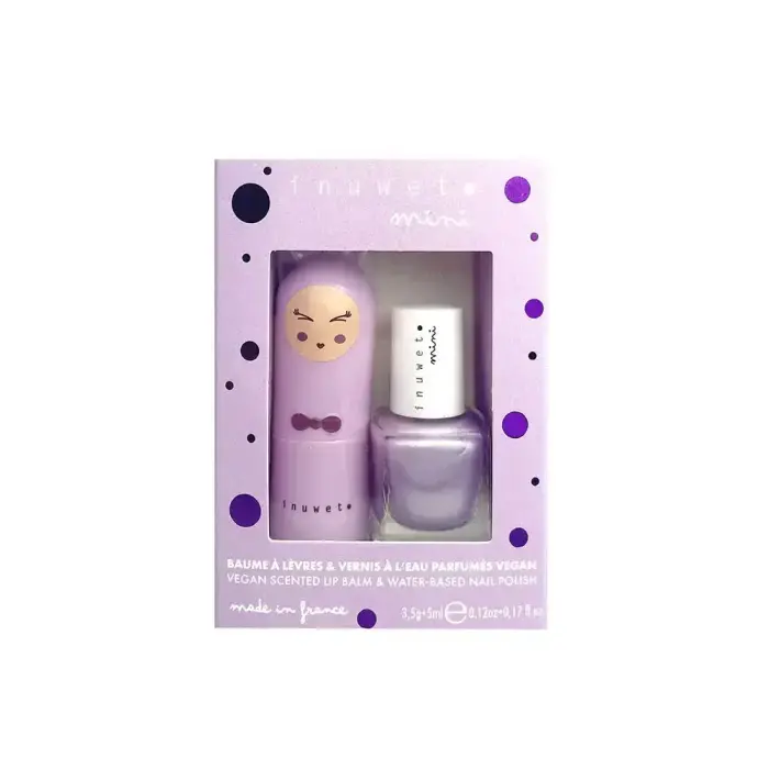 Set Inuwet: Inuwet, Nail Polish, Mauve Dream Today, 5 ml *Miniature + Bunny Delice, Hydrating & Conditioning, Lip Balm, Mauve, 3.5 g
