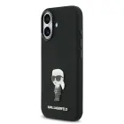Karl Lagerfeld Liquid Silicone Metal Ikonik Case for iPhone 17 Black Foto 1