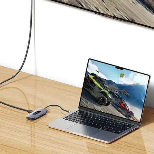 USAMS Adapter HUB 6w1 2xUSB 3.0|TF|SD| USB-C|HDMI PD100W szary|tarnish SJ642HUB01 (US-SJ642) Фото num