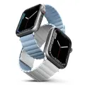UNIQ pasek Revix Apple Watch Series 4|5|6|7|8|SE|SE2|Ultra 42|44|45|49mm. Reversible Magnetic biały-niebieski|white-blue Фото num