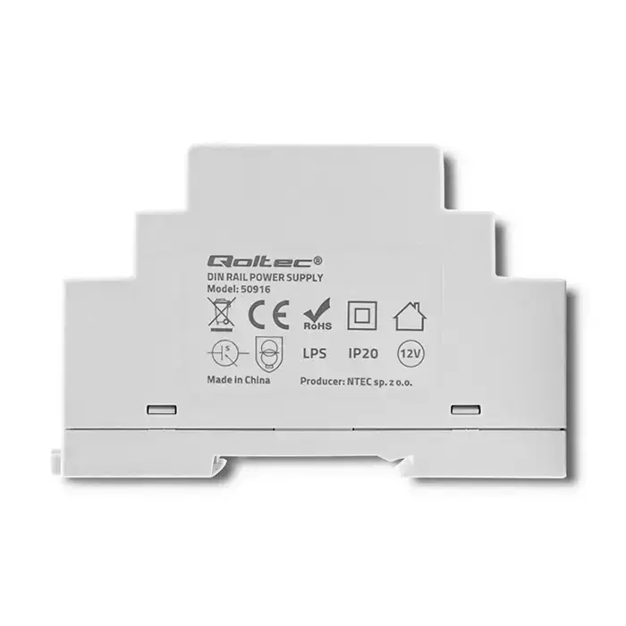 Qoltec DIN rail power supply | 15W | 12V | 1.25A | Gray Фото num