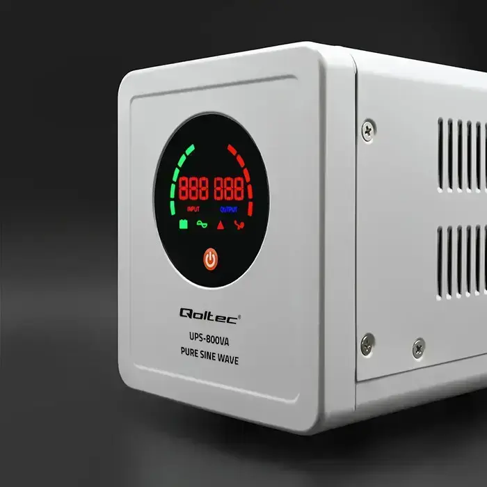 Qoltec Uninterruptible power supply Pure Sine Wave UPS | 800VA | 560W | Grey Foto 8