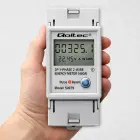 Qoltec Single-phase electronic energy consumption meter for DIN rail | RESET | periodic and continuous meter | 230V | 60A | LCD | LED | 2P Фото num