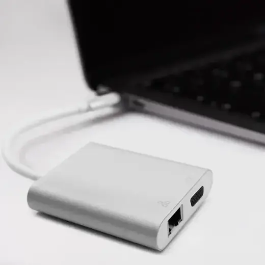 Qoltec Hub Adapter USB-C 3.1 4in1 | USB 3.0 | VGA | RJ45 | USB-C PD 92W Фото num
